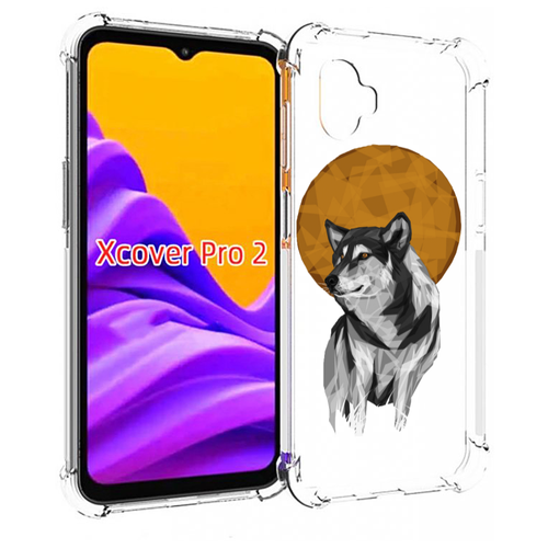 чехол mypads одинокий волк мужской для samsung galaxy xcover pro 2 задняя панель накладка бампер Чехол MyPads Лунный волк для Samsung Galaxy Xcover Pro 2 задняя-панель-накладка-бампер