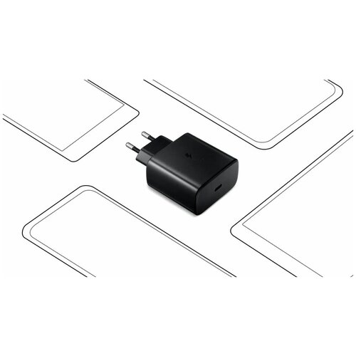 Сетевое зарядное устройство + кабель, черное, 25W Adapter