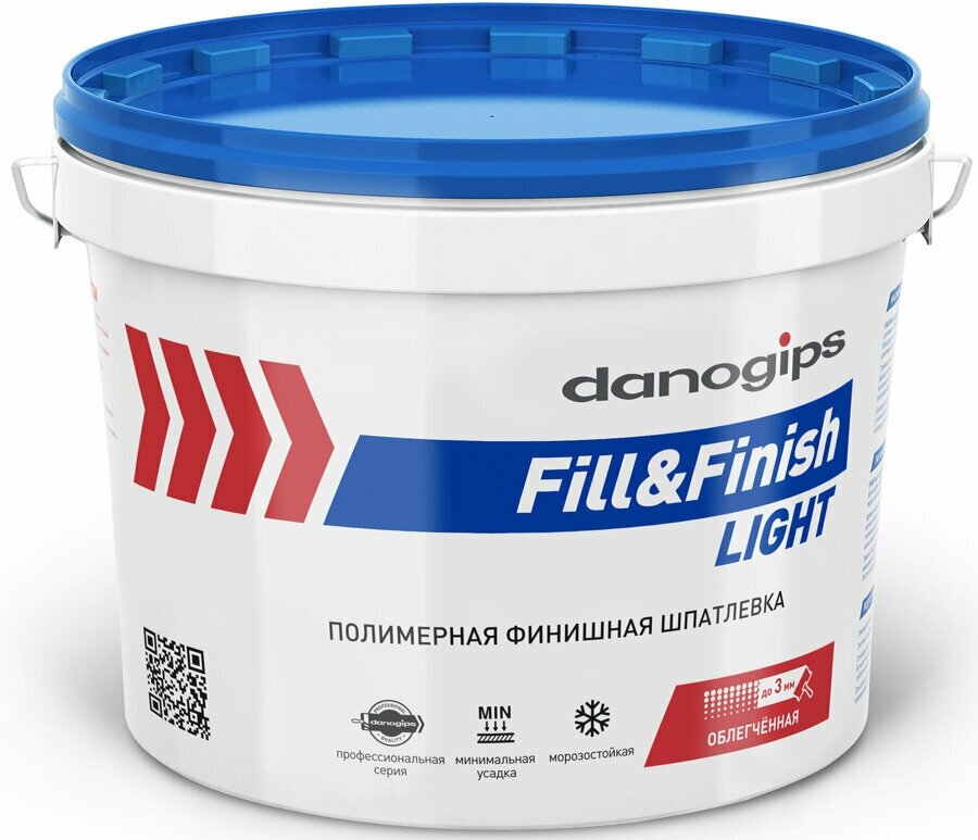 Даногипс Фил&Финиш Лайт шпатлевка готовая для стыков ГКЛ (10л=12кг) / DANOGIPS Fill&Finish Light шпаклевка облегченная финишная (10л=12кг)