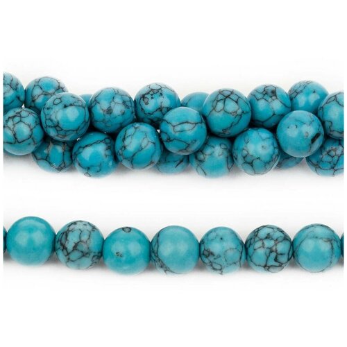 бусины из натурального камня бирюза имитация голубая капли 18х13 мм Бусины из натурального камня - Бирюза (имитация) 10 мм