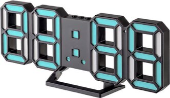 Электронный будильник Perfeo LED часы-будильник "LUMINOUS 2", черный корпус / синяя подсветка (PF-6111) (время, температура)
