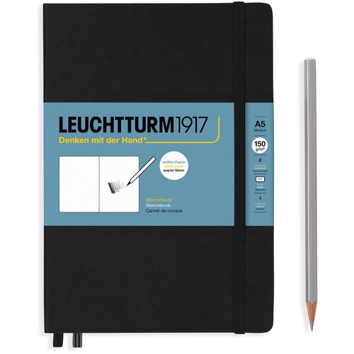 Скетчбук Leuchtturm Square 22,5*22,5см 56л 150г/м2 твердая обложка Черный