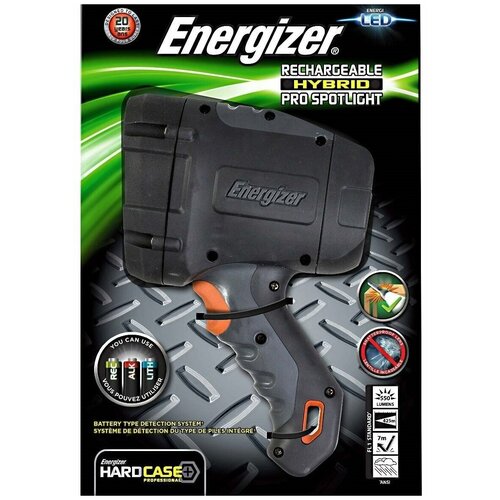 Фонарь Для работы Energizer HARD CASE PRO RECHARGEABLE профессиональный прожектор +6ААакб, дальность 425м, 550LUM