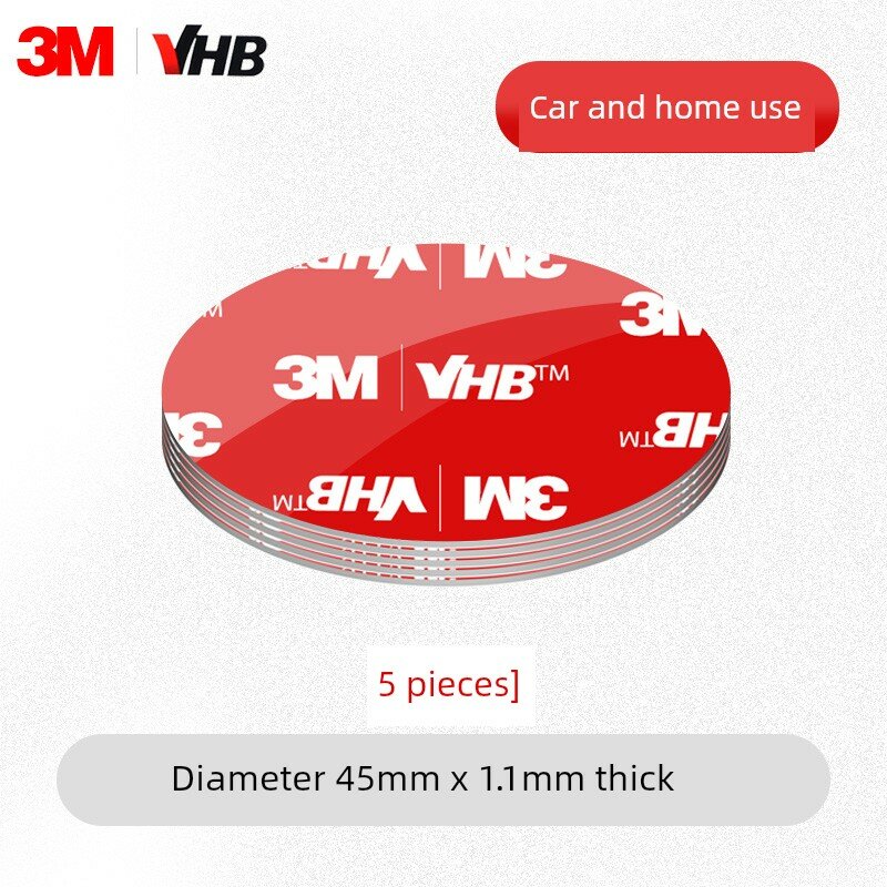 3M универсальная круглая клейкая лента диаметр 45 мм толщина 1.1 мм 5 штук прочное крепление для лобового стекла авто