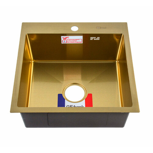 Мойка врезная GFfrank 50502Z 50х50 см цвет матовое золото