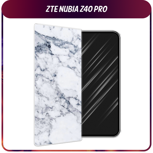 Силиконовый чехол на ZTE Nubia Z40 Pro / ЗТЕ Нубиа Z40 Про Серый мрамор силиконовый чехол на zte nubia z40 pro зте нубиа z40 про розовая сакура прозрачный