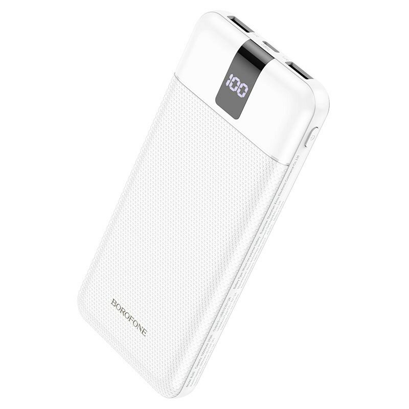 Powerbank Borofone BJ20 10000mAh 2USB 2A с проводом Type-C/Micro/Lightning белый