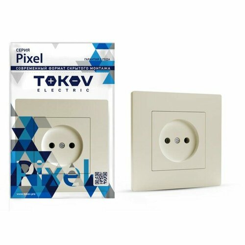 Розетка одноместная TOKOV ELECTRIC Pixel 16А IP20 без зк в сборе Бежевый TKE-PX-R1F-C02 1040482 471₽