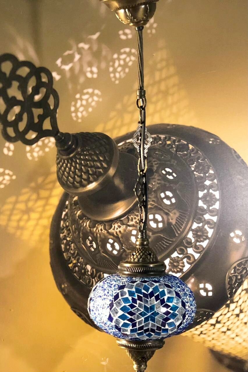 фото Подвесной светильник Восточный Exotic Lamp 0832 синий