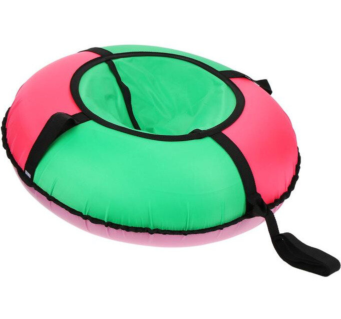 фото Тюбинг-ватрушка "Вихрь" эконом, надувные санки с камерой и буксировочным ремнем, 70 см, цвета микс
