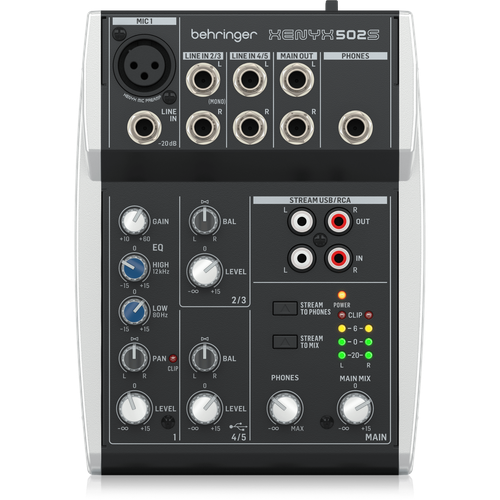 Behringer XENYX 502S behringer xenyx 502s микшерный пульт 5 входов 2 шины выходов предусилители xenyx