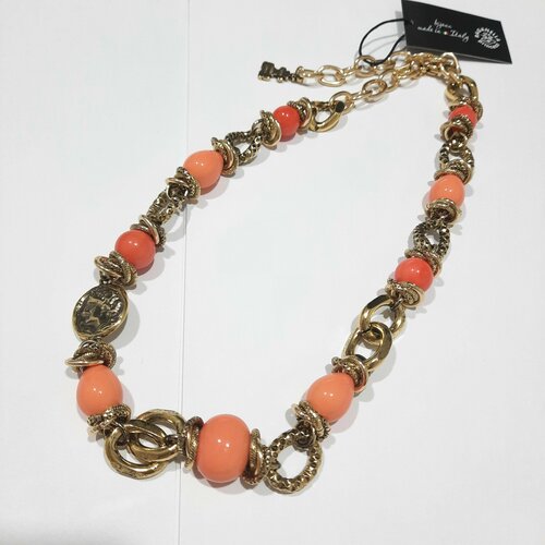 Колье Raganella Princess, коралл, коралловый, золотой