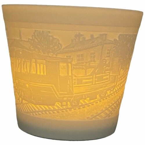 Подсвечник TVT - железная дорога литофания бисквитный фарфор1990-2000 гг Weimar Германия 3552₽