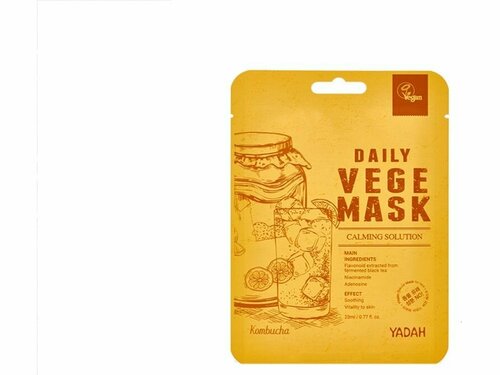 Тканевая маска для лица Yadah DAILY VEGE MASK Kombucha