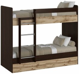 Кровать двухъярусная Есэндвич plus Лаворо, для детей, для взрослых, 200х80 см (Венге/Дуб вотан