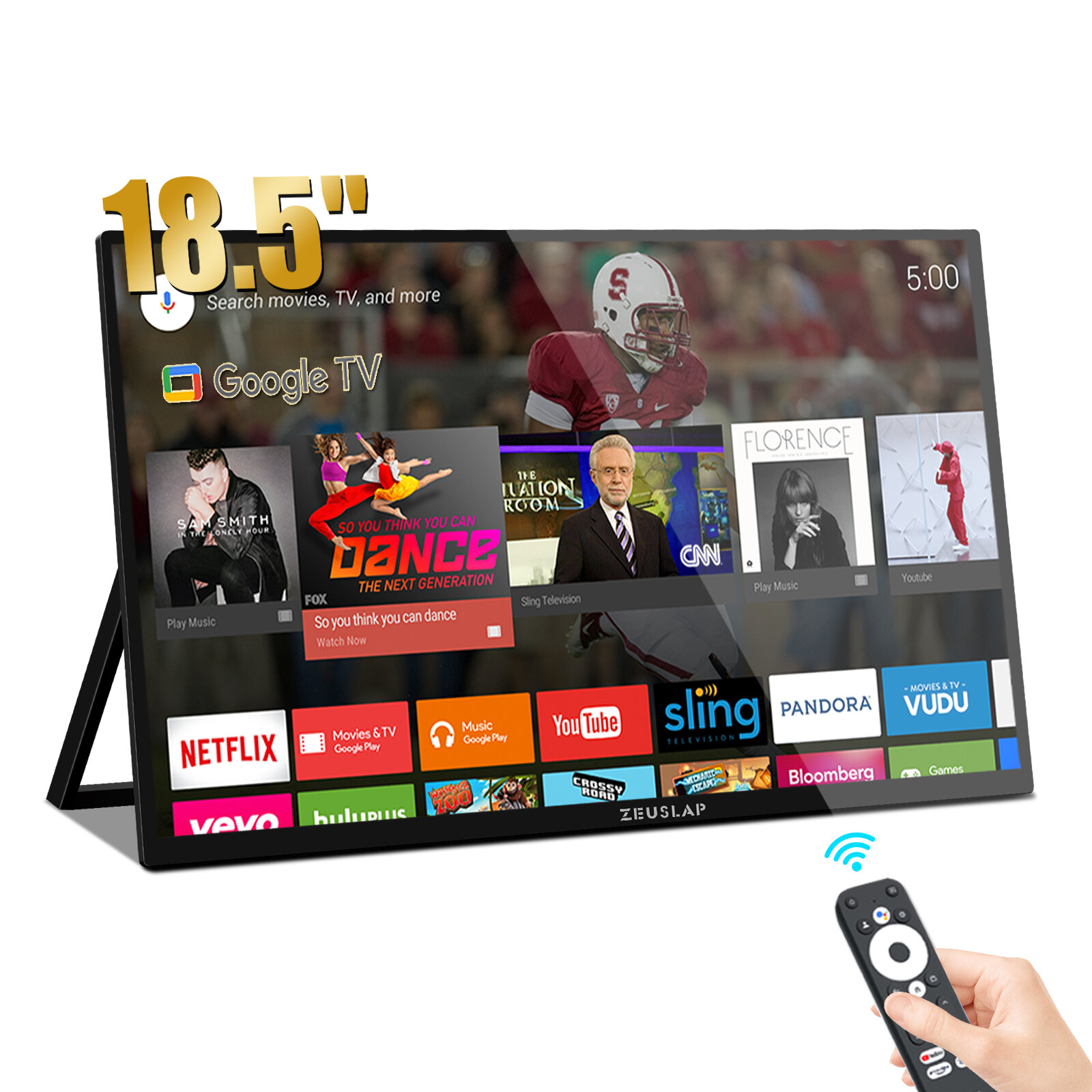 Монитор ZEUSLAP Z18TV PRO с Google TV для ПК, ноутбука, телефона и Xbox