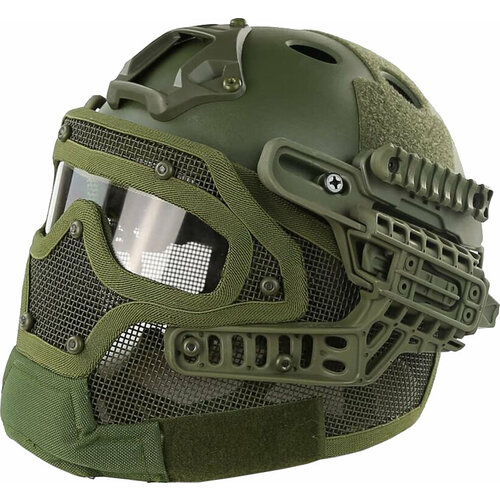 крепление на шлем для прибора ночного видения или экшн камеры шрауд зеленый rg Шлем Fast PJ с защитной маской, олива