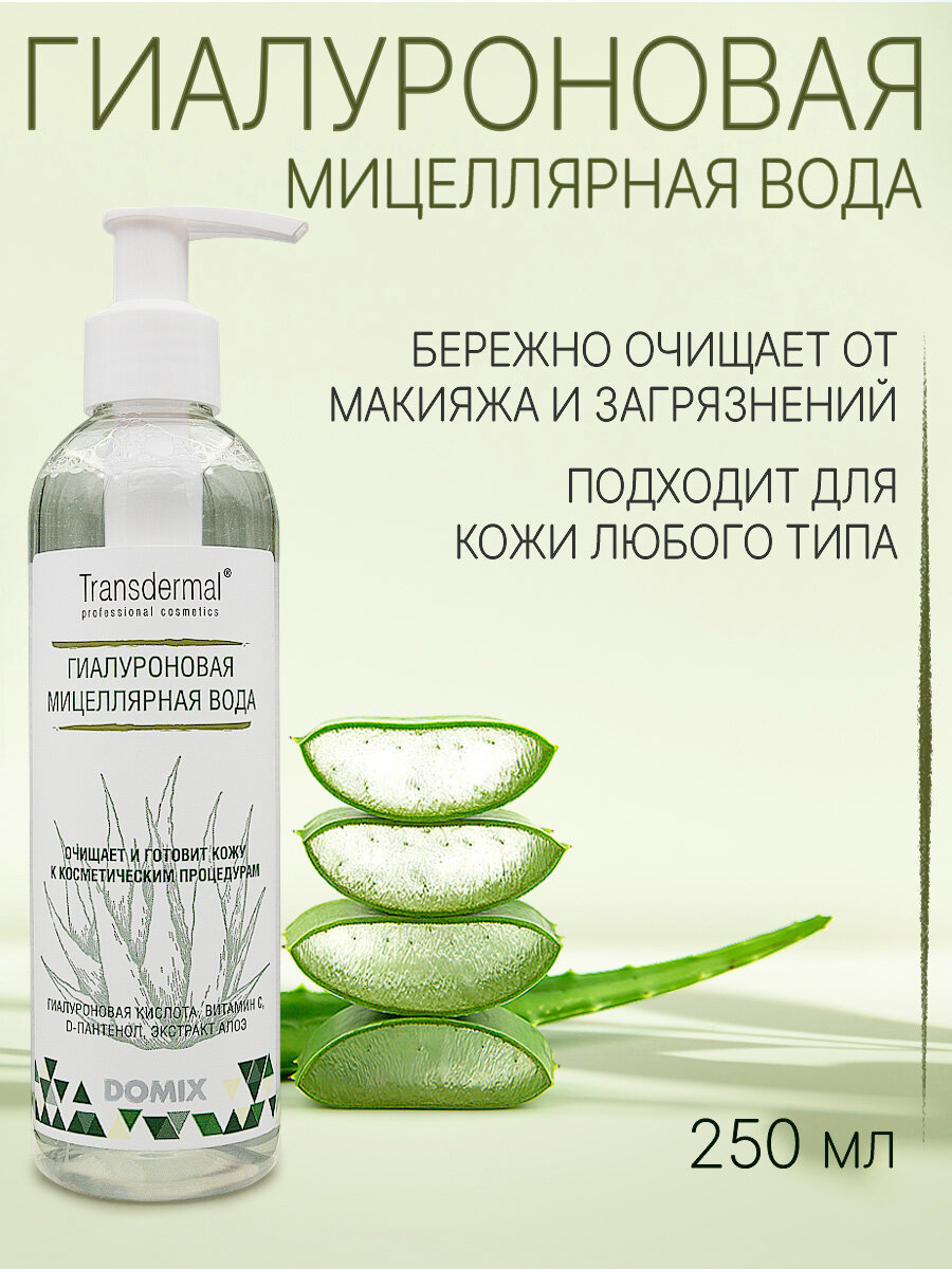 Transdermal Professional Cosmetics Гиалуроновая мицеллярная вода, 250 мл