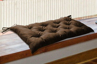 Подушка для садовой мебели с завязками "Сириус", размер 85 х 40, цвет коричневый