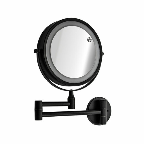 Зеркало косметическое, настенное, с LED подсветкой, сенсорное включение, зарядка Type - C, шнур в комплекте, корпус из нержавеющей стали, санакс 75279 санакс 050134 зеркало косметическое настольное