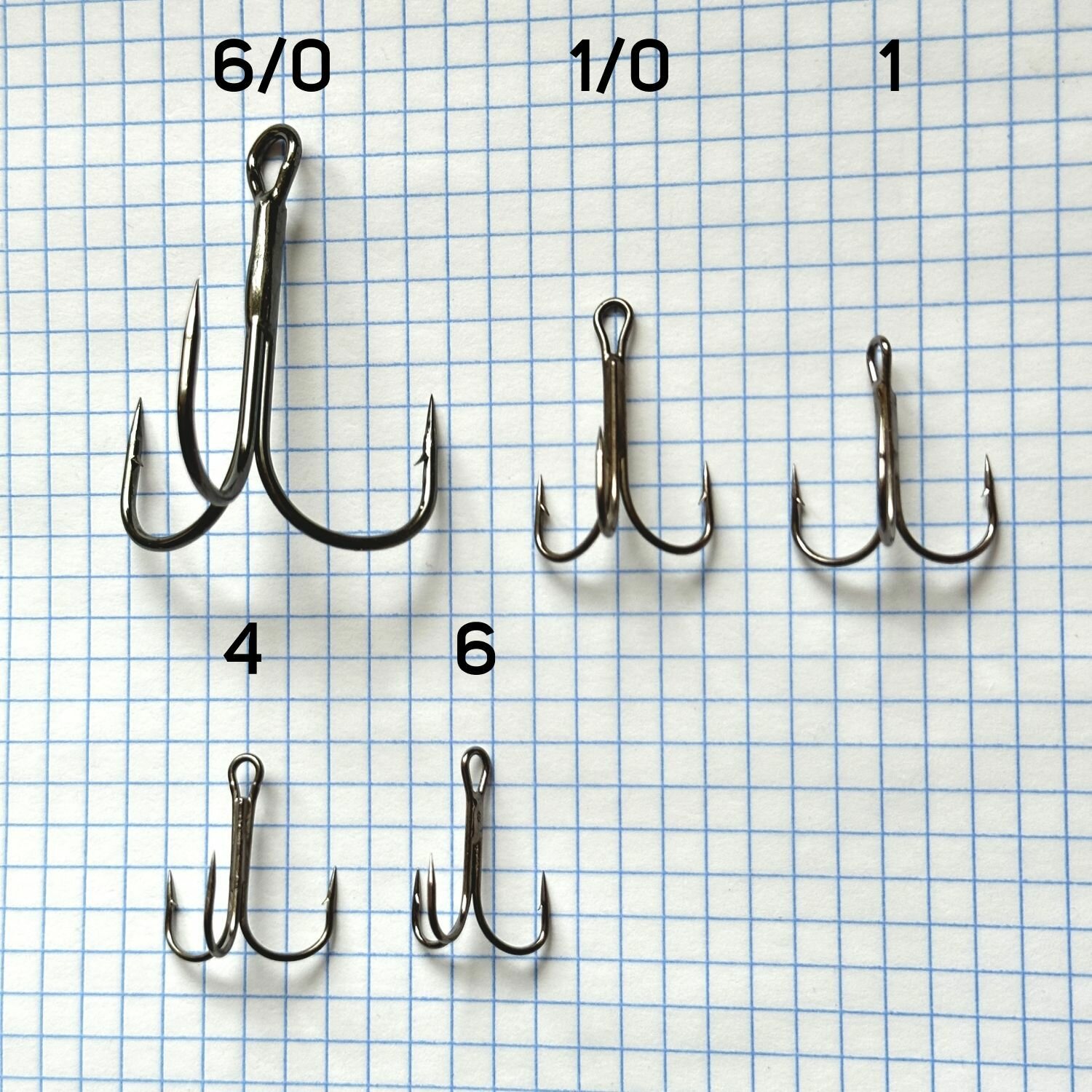 фото Крючки тройные для рыбалки(тройники), №1 (5шт.)