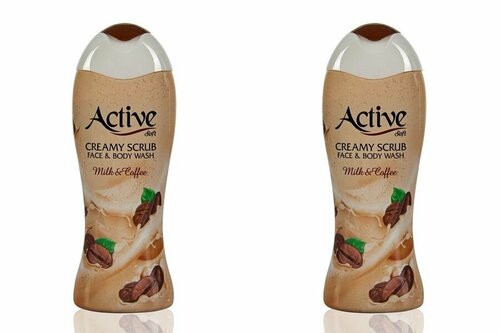 Active Гель-скраб кремовый для душа Кофе с молоком, 400 мл, 2 шт
