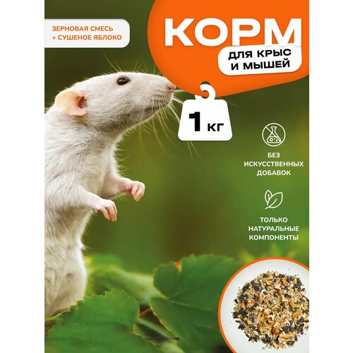 Корм для крыс и мышей зерновая смесь сушеным яблоком и арахисом 1 кг