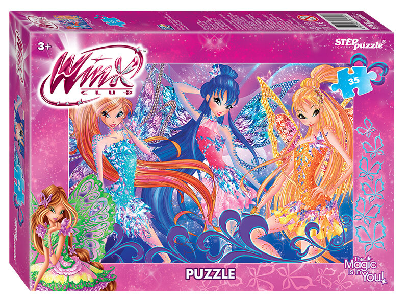 Детский пазл "Winx 2", игра-головоломка паззл для детей, Step Puzzle, 35 деталей мозаики