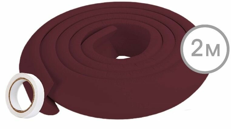 Защитная мягкая лента для углов, накладка для безопасности малышей, не портит поверхность, 2 м, ширина 5 см, цвет коричневый