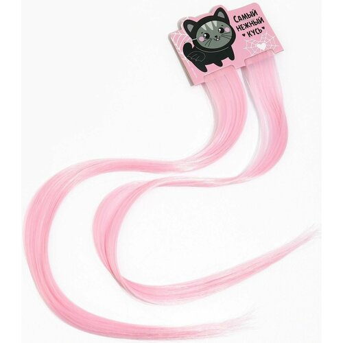 Цветные пряди для волос 2 шт Нежный кусь9 х 116 см нежно-розовый 376₽