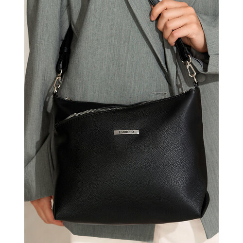 Сумка кросс-боди FABRIZIO CLUB фактура зернистая черный 2700₽