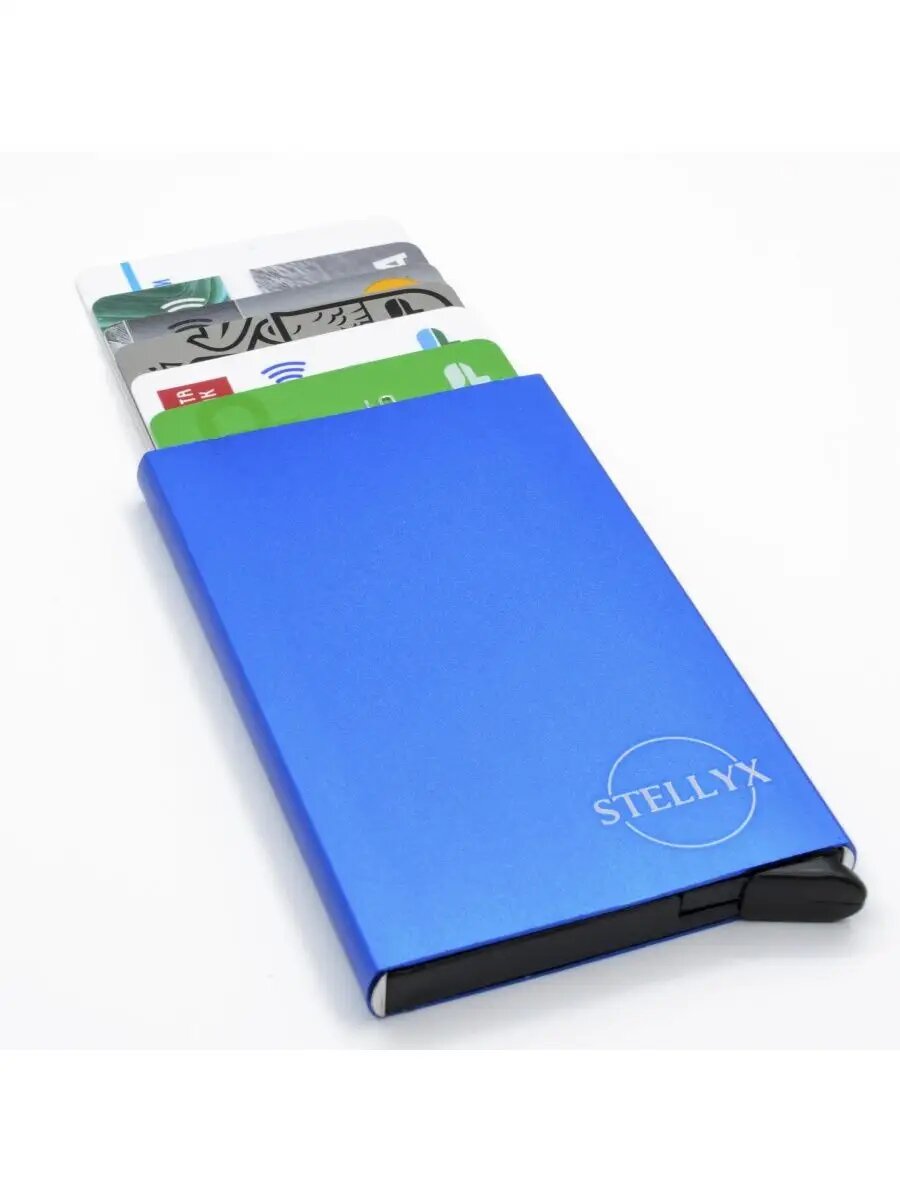 Визитница STELLYX, фактура зернистая, синий/черный — фото 1