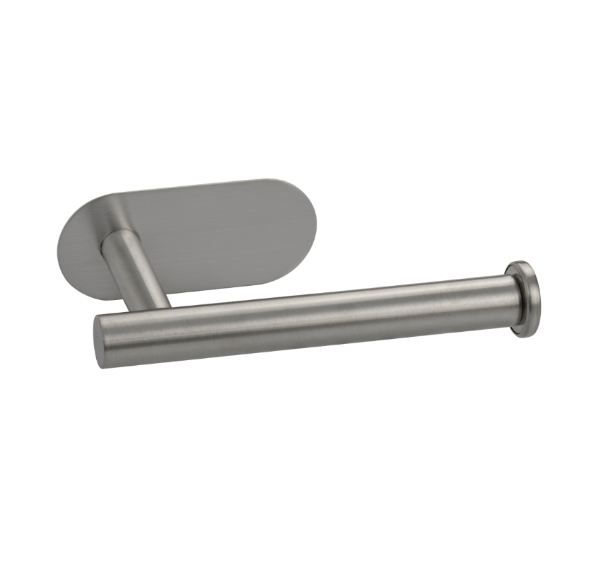 Держатель туалетной бумаги из нержавеющей стали, антивандальный, на овальном основании, на самоклейке, цвет сатин