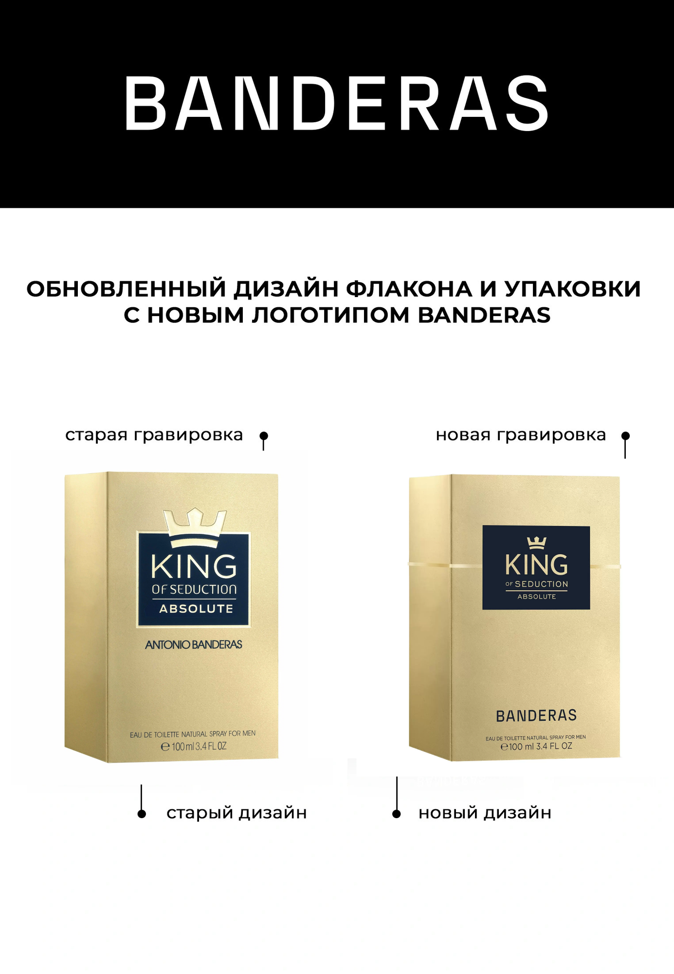 Туалетная вода Antonio Banderas "King Of Seduction Absolute" Eau De Toilette для мужчин 100 мл — фото 1