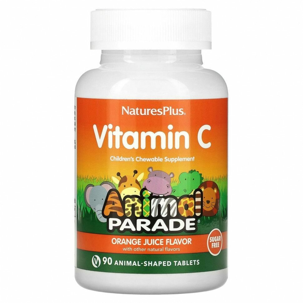 NaturesPlus, Source of Life, Animal Parade, витамин C, 90 таблеток в форме животных
