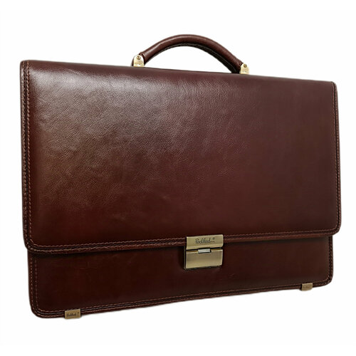 Портфель Rockfeld, фактура гладкая, коричневый