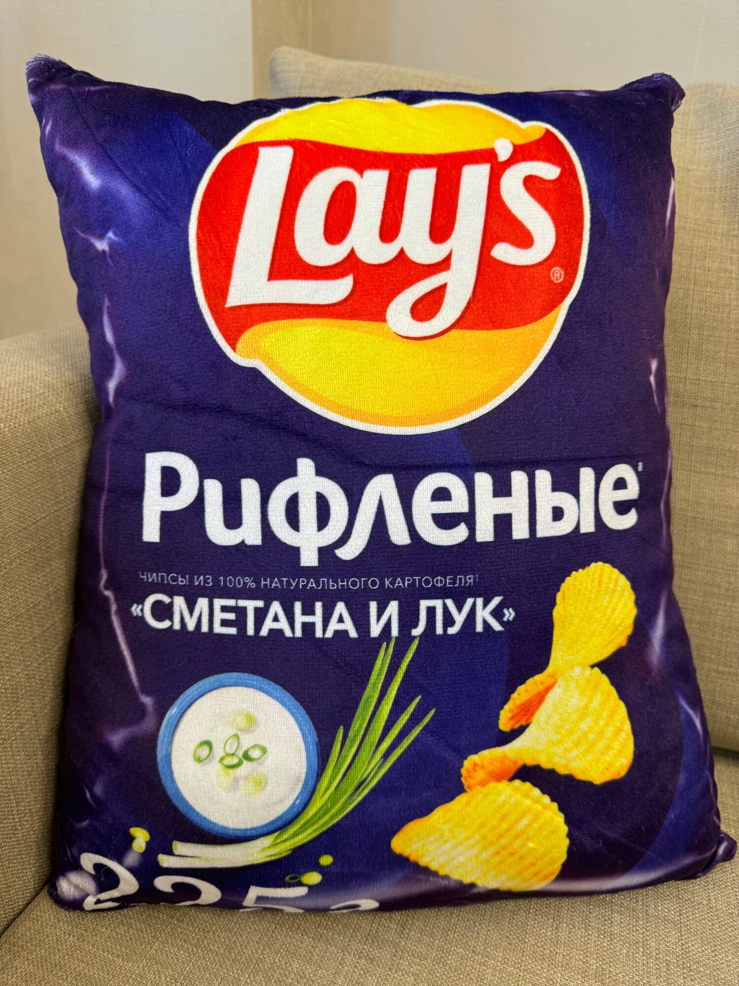 Декоративная подушка Лейс сметана и лук