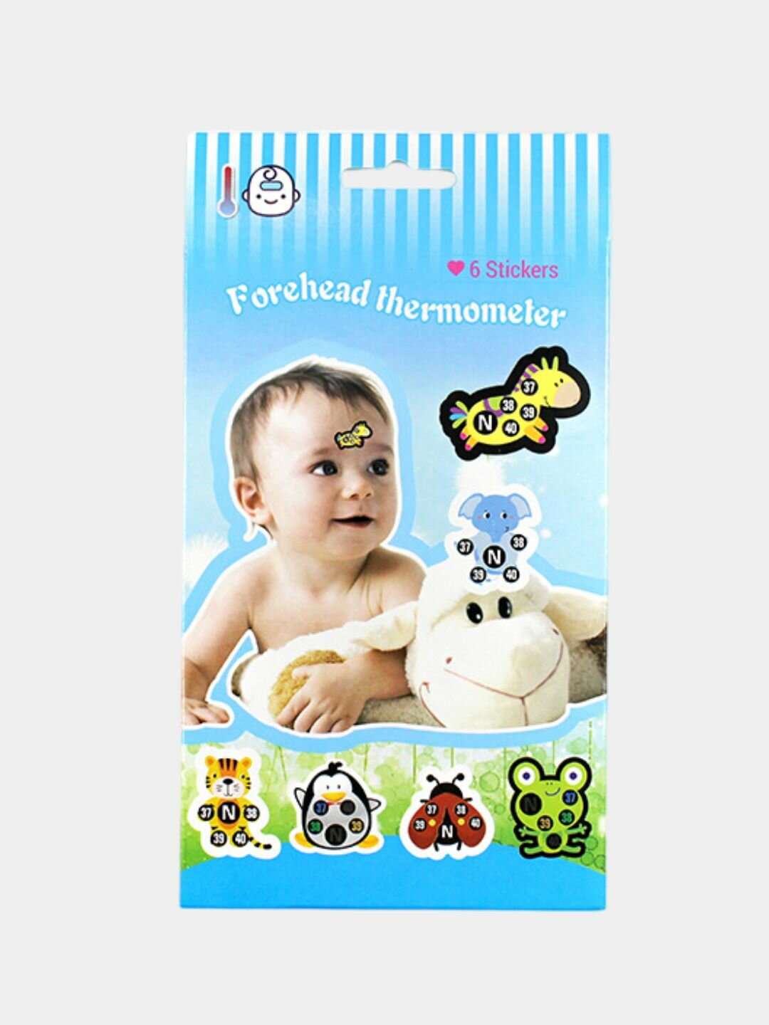 Безртутный термометр-наклейка для детей (тигр, лошадка, .