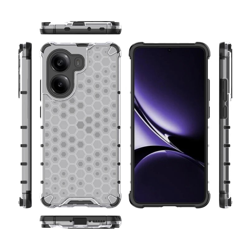 Противоударный прозрачный чехол для Xiaomi Poco X7 Pro Honeycomb Armor Full Back Case для Poco X7 Pro Чехол для Poco X7 Pro 5G, Red, For Poco X7 Pro 5G — фото 1
