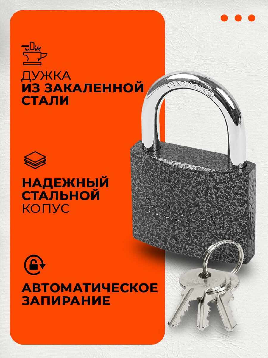 Замок навесной для почтового ящика, замок для шкафчика нора-м ЗН-800, 32 мм, темный — фото 1