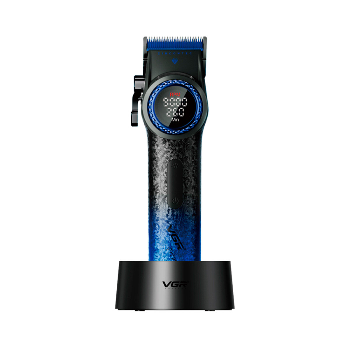 Профессиональная аккумуляторная машинка для стрижки волос VGR BLUE EDITION (синяя)