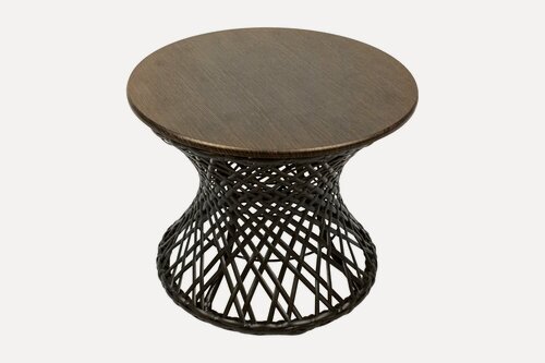 Изображение товара Журнальный садовый столик Бонго мини МДФ, черный, диаметр 0,40 м.