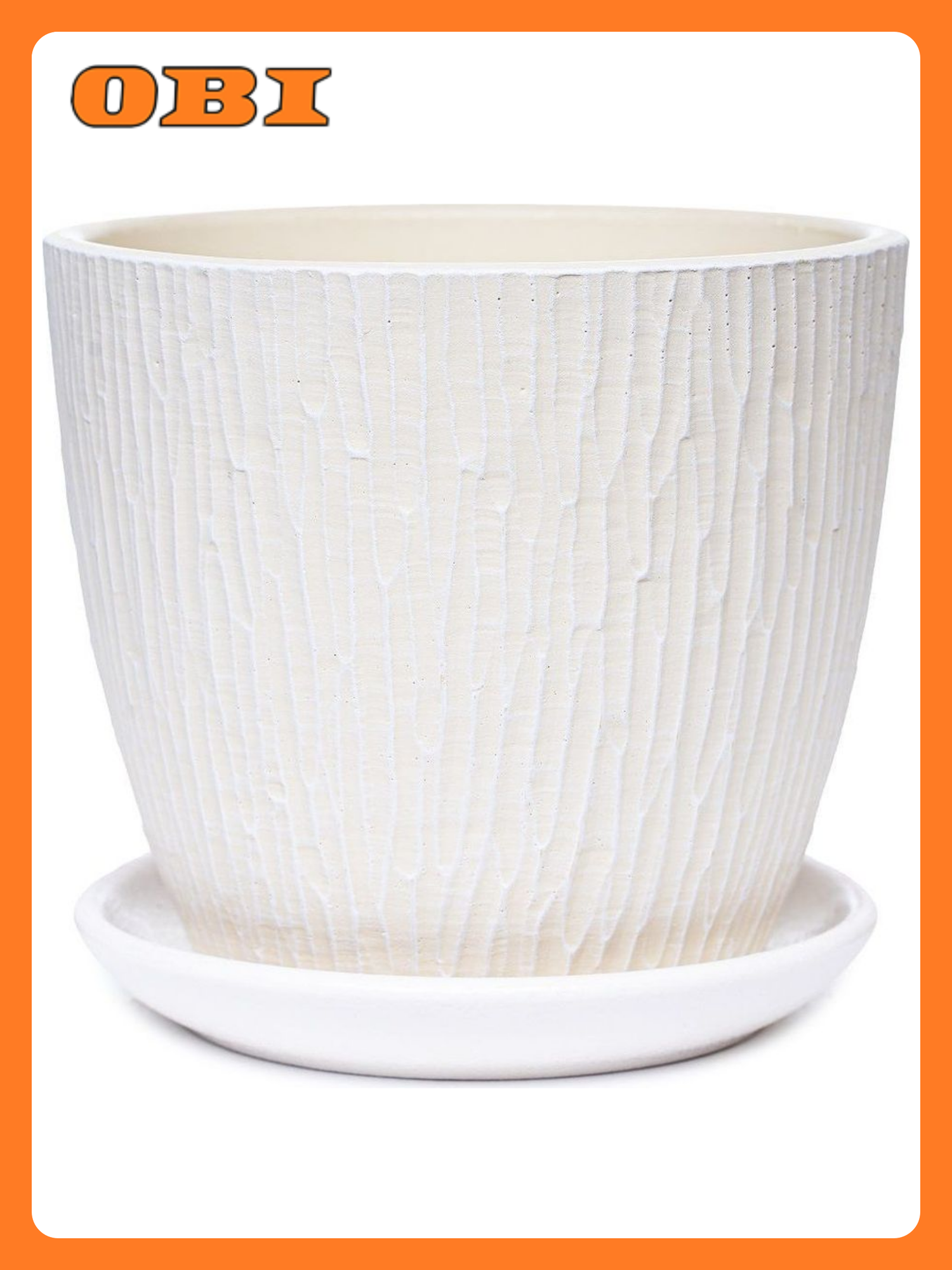 Горшок бетонный маракуйя белый D15н13