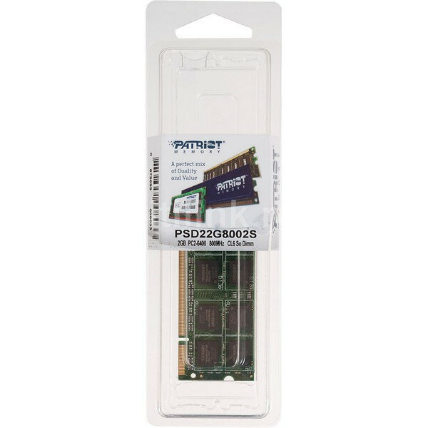 Модуль памяти SO-DIMM DDR2 800 PC6400 2 Gb Patriot PSD22G8002S