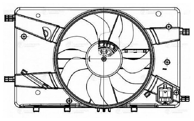 LFK21106 LUZAR Э/вентилятор охл. для а/м Opel Astra J (10-)/Chevrolet Cruze (09-) (с кожухом и резист.) (LFK 21106)