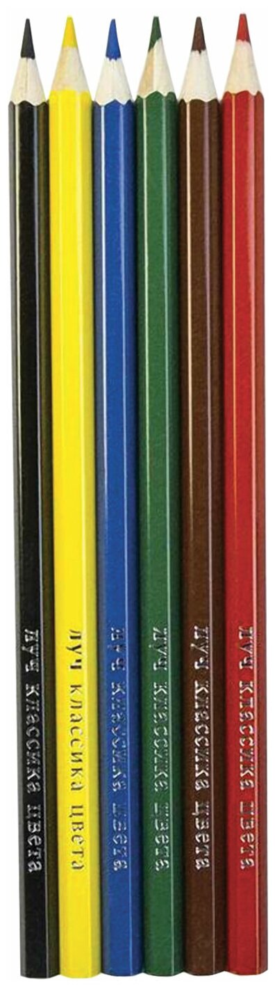 Набор карандашей Луч Классика 6 цветов - фото №3