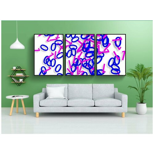 фото Набор модулных постеров для интерьера "двоичный код, хаос, двоичный" 60x90 см. в тубусе, без рамки lotsprints