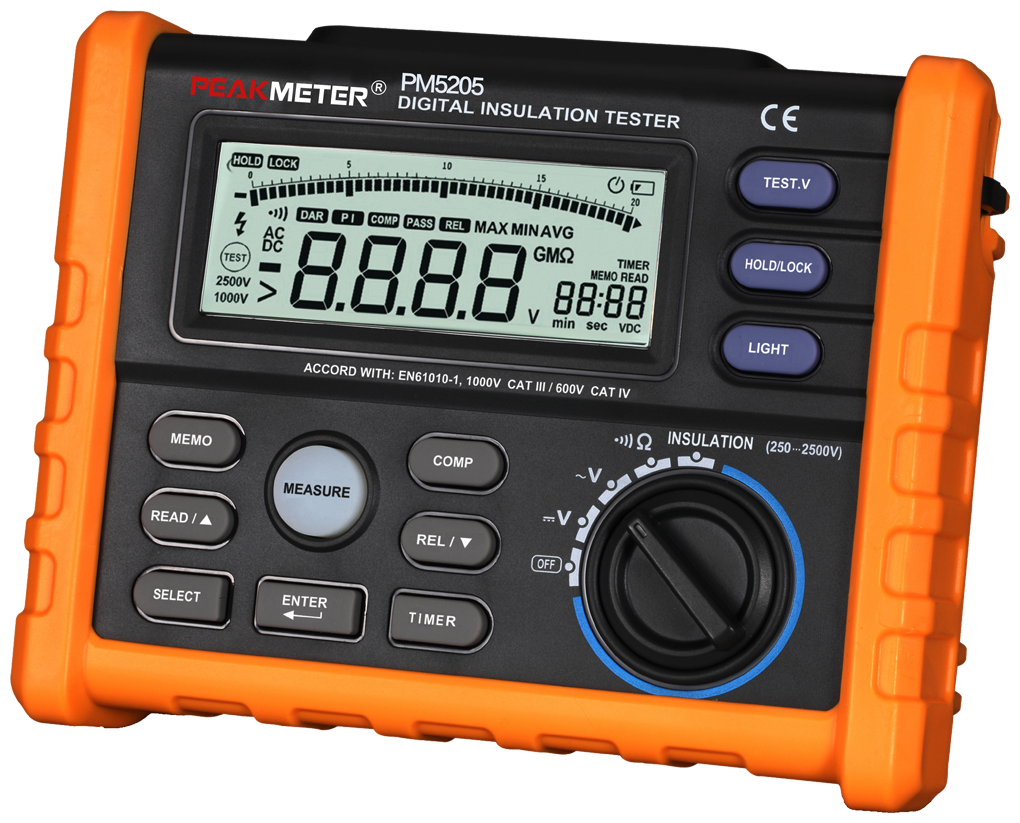 Измеритель сопротивления изоляции (мегаомметр) PeakMeter MS5205