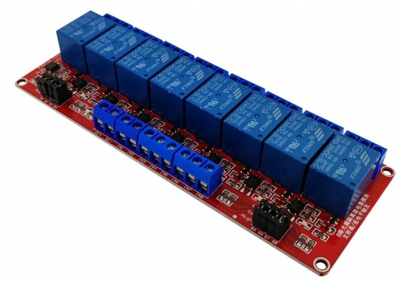 фото Модуль реле 24В 8-каналов электромеханическое с опторазвязкой