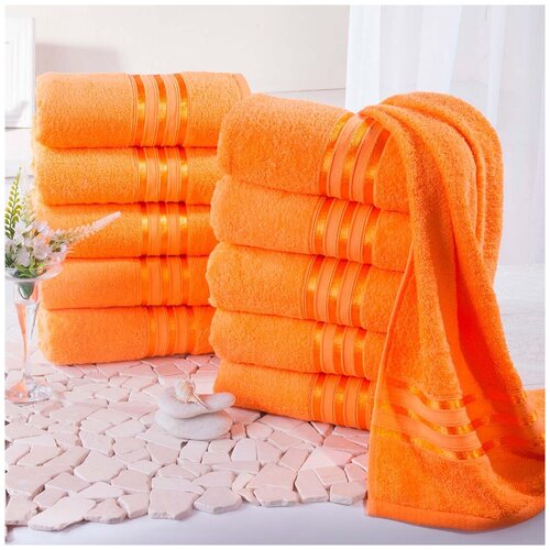 фото Доми полотенце для лица harmonika цвет: оранжевый 50х80 см - 10 шт dome